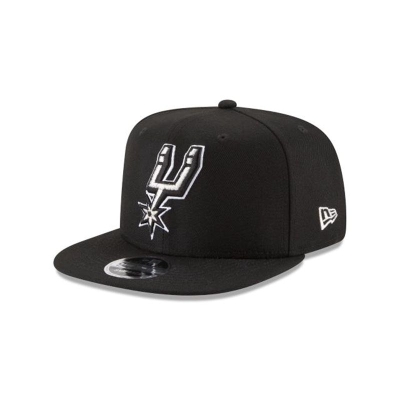 Black San Antonio Spurs Hat - New Era NBA High Crown 9FIFTY Snapback Caps USA5761983